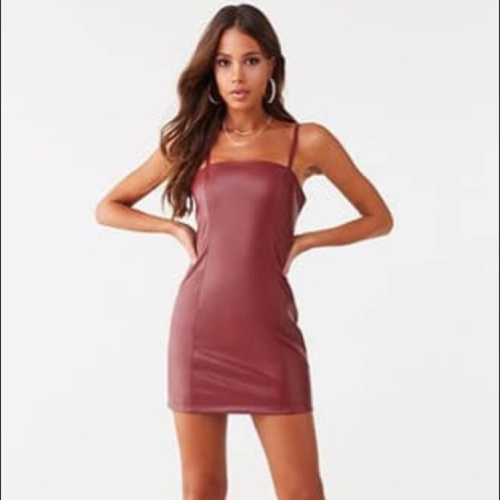 Faux leather dress